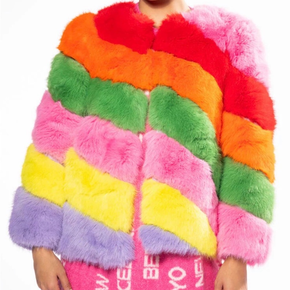 Vibrant Multicolor Teddy Jacket